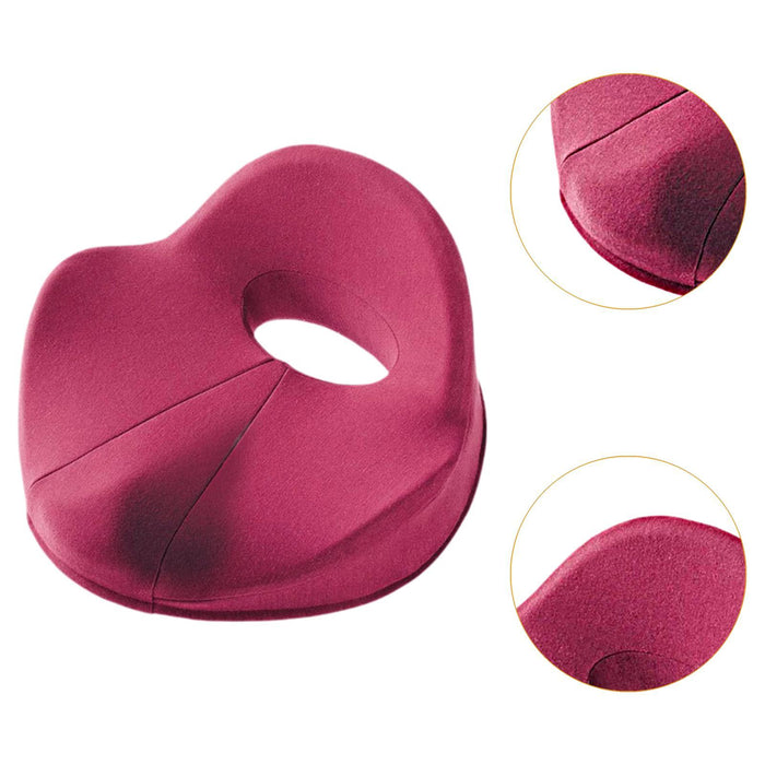 Crofta Coccyx Cushion Soft Breathable Ergonomic Butt Pad for Desk Chairs Office Car Red