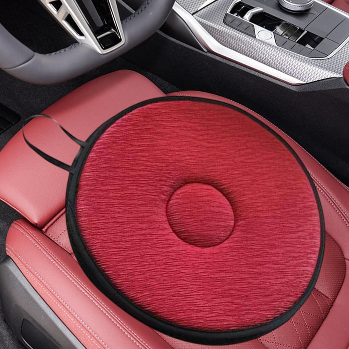 360° Rotating Seat Cushion Portable Gift Car Seat Pad for Elderly Travel Car red