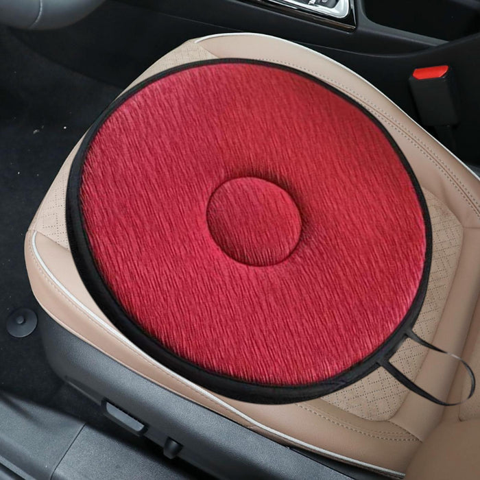 360° Rotating Seat Cushion Portable Gift Car Seat Pad for Elderly Travel Car red