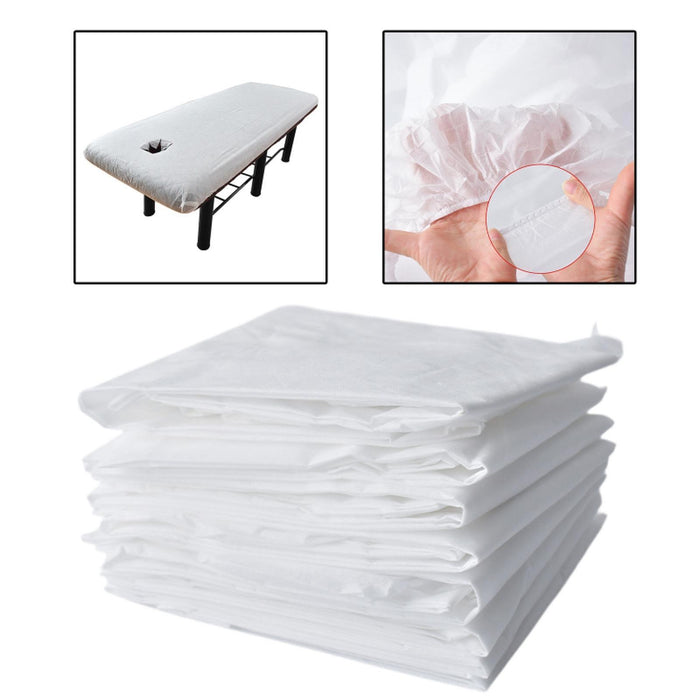 10Pcs Disposable Fitted Massage Table Sheets Portable for Adults Home Beauty 65x190cm