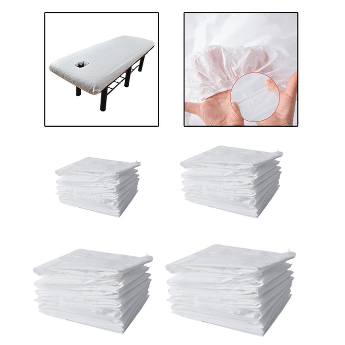 10Pcs Disposable Fitted Massage Table Sheets Portable for Adults Home Beauty 65x190cm