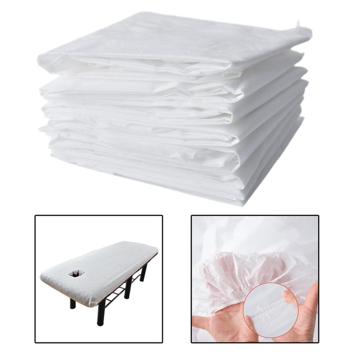 10Pcs Disposable Fitted Massage Table Sheets Portable for Adults Home Beauty 90x190cm