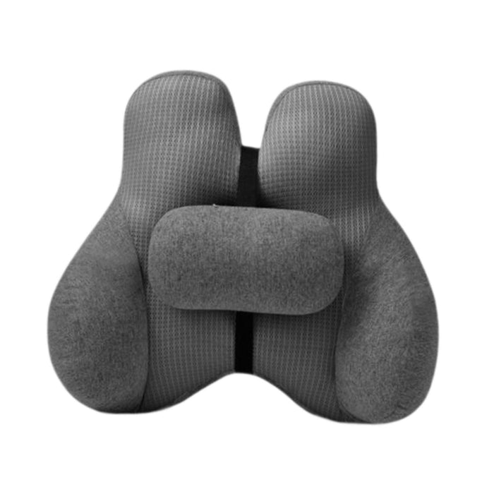 2Pcs Lumbar Pillow Car Seat Pillow for Long Sitting Travel Office Chair gray