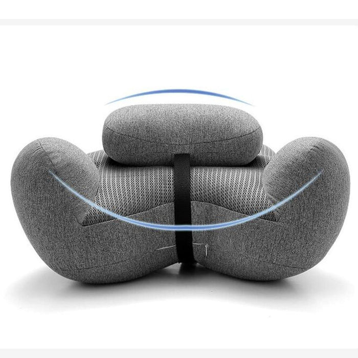 2Pcs Lumbar Pillow Car Seat Pillow for Long Sitting Travel Office Chair gray