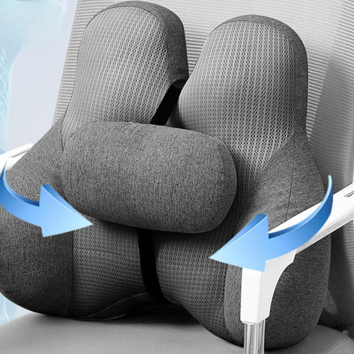 2Pcs Lumbar Pillow Car Seat Pillow for Long Sitting Travel Office Chair blue