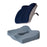 Crofta Memory Foam Seat Cushion Dual Use Back Support for Dining Chairs Outdoor Car Navy blue and gray