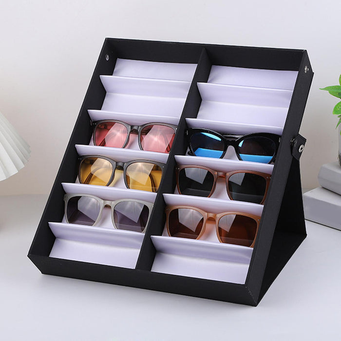 12 Slot Glasses Display Tray Sunglasses Organizer for Dresser Home Apartment