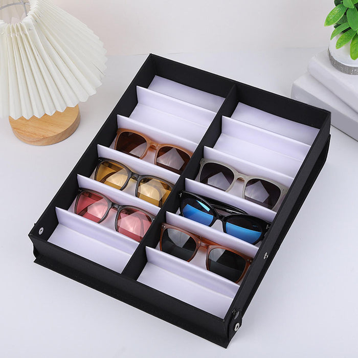 12 Slot Glasses Display Tray Sunglasses Organizer for Dresser Home Apartment