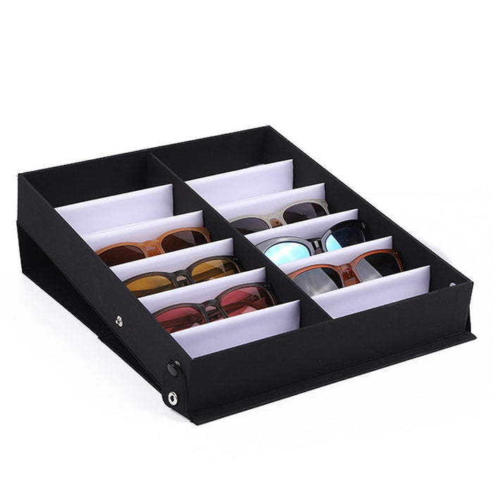 12 Slot Glasses Display Tray Sunglasses Organizer for Dresser Home Apartment