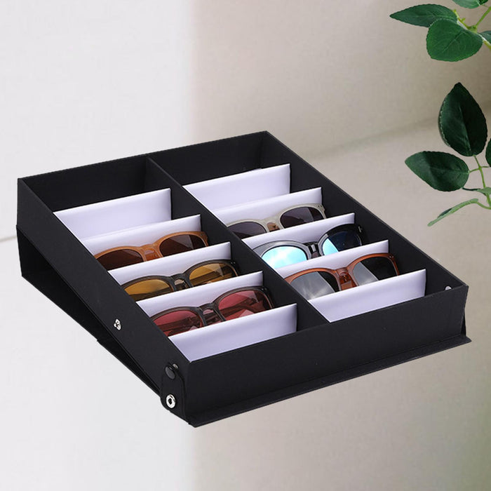 12 Slot Glasses Display Tray Sunglasses Organizer for Dresser Home Apartment