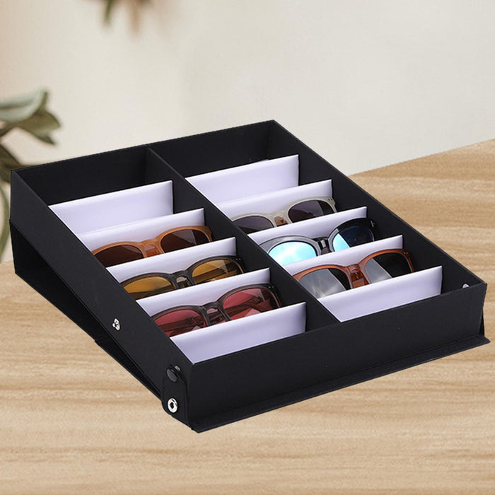 12 Slot Glasses Display Tray Sunglasses Organizer for Dresser Home Apartment