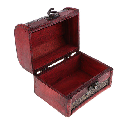 Crofta Vintage Metal Lock Jewelry Treasure Chest Vintage Jewelry Storage box12x8cm