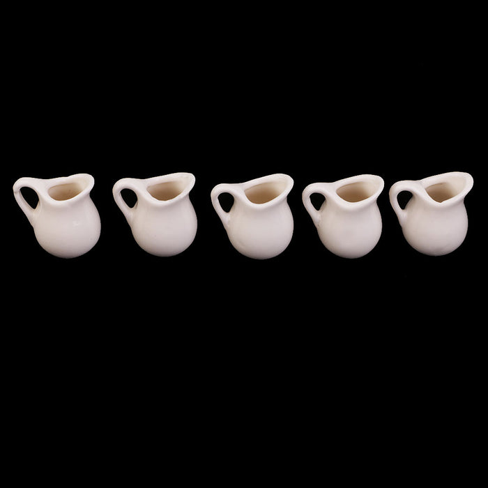 Crofta Micro Landscape Mini Vase Doll House Ceramics Decor Vase Set Milk White