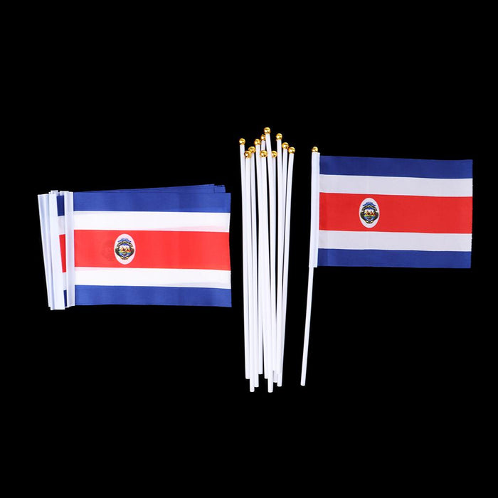 Crofta 12PCS Flag Flags Banner Hand Waving Flag National Pride Flag Costa Rica