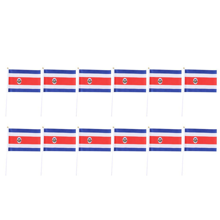 Crofta 12PCS Flag Flags Banner Hand Waving Flag National Pride Flag Costa Rica