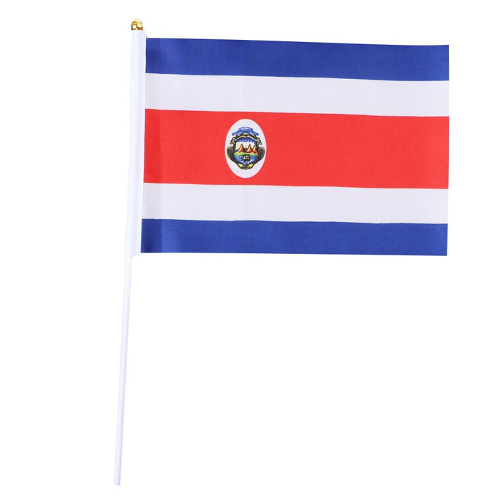 Crofta 12PCS Flag Flags Banner Hand Waving Flag National Pride Flag Costa Rica