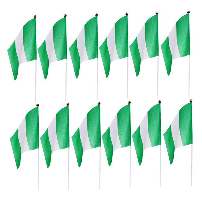 Crofta 12PCS Flag Flags Banner Hand Waving Flag National Pride Flag Nigeria