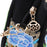 Crofta Yunnan Ethnic Flower Embroidery Ethnic Canvas Women Shoulder Bag Blue