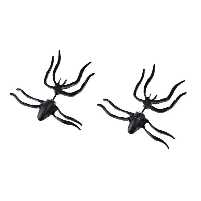 Crofta Women Jewelry Gift Fashion Big Black Spider Charm Ear Stud Piercing Earring