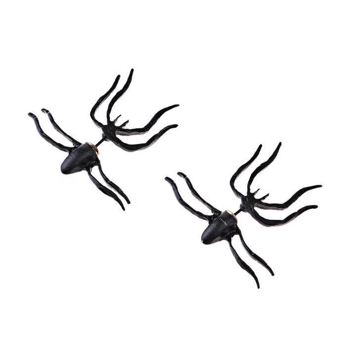 Crofta Women Jewelry Gift Fashion Big Black Spider Charm Ear Stud Piercing Earring