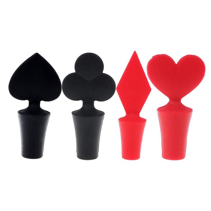 Crofta 1Pc Mini Creative Poker Silicone Wine Bottle Stopper Vacuum Home Bar Party A