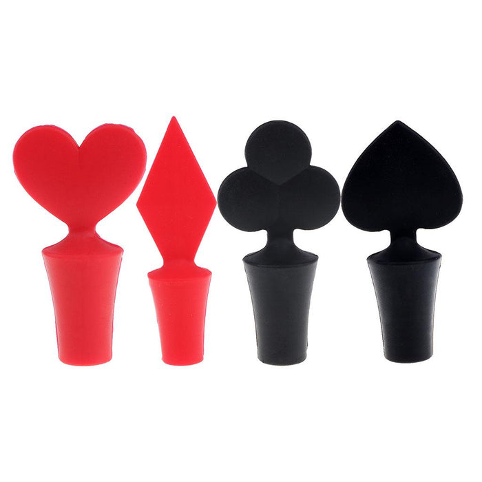 Crofta 1Pc Mini Creative Poker Silicone Wine Bottle Stopper Vacuum Home Bar Party A