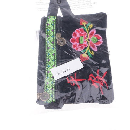 Crofta Vintage Ethnic Shoulder Bag Flower Embroidery Cross Body Messenger Bag A