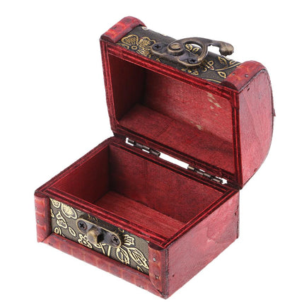 Crofta Vintage Metal Lock Jewelry Treasure Chest Vintage Jewelry Storage Boxes