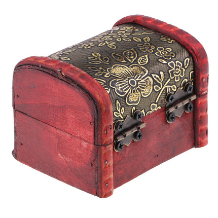 Crofta Vintage Metal Lock Jewelry Treasure Chest Vintage Jewelry Storage Boxes