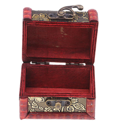 Crofta Vintage Metal Lock Jewelry Treasure Chest Vintage Jewelry Storage Boxes