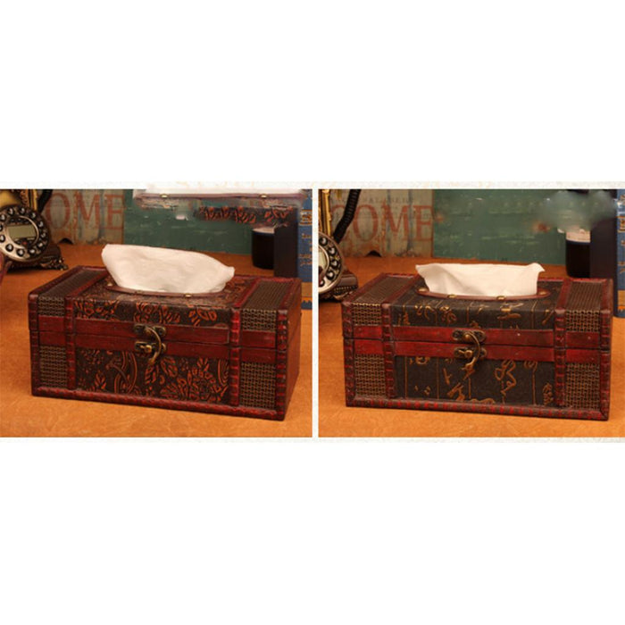 Crofta Wooden Tissue Box Cover Home Car Napkin Toilet Paper Holder Case D