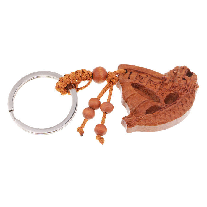 Crofta Wooden Carving Car/Bag/Purse Key Ring Lucky Pendant Key Chain 3