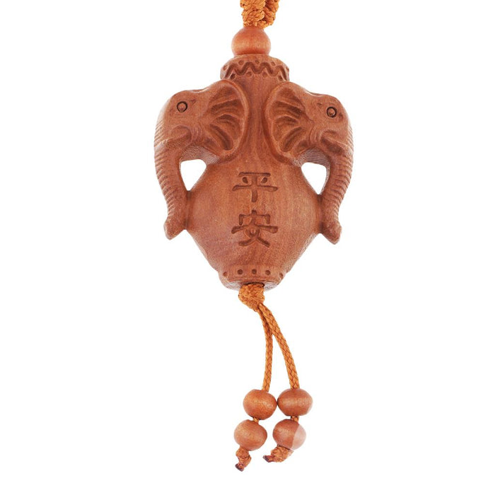 Crofta Wooden Carving Car/Bag/Purse Key Ring Lucky Pendant Key Chain 14