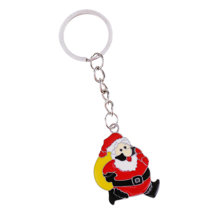 Crofta Woman Christmas Keychain Key Ring Phone Chain for Handbag Car Key Decor Santa 1