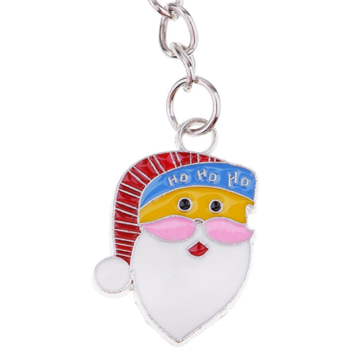 Crofta Woman Christmas Keychain Key Ring Phone Chain for Handbag Car Key Decor Santa 2