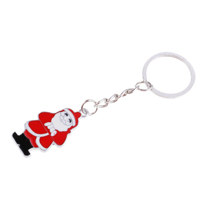 Crofta Woman Christmas Keychain Key Ring Phone Chain for Handbag Car Key Decor Santa 4