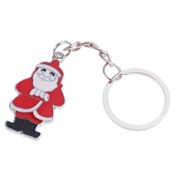 Crofta Woman Christmas Keychain Key Ring Phone Chain for Handbag Car Key Decor Santa 4