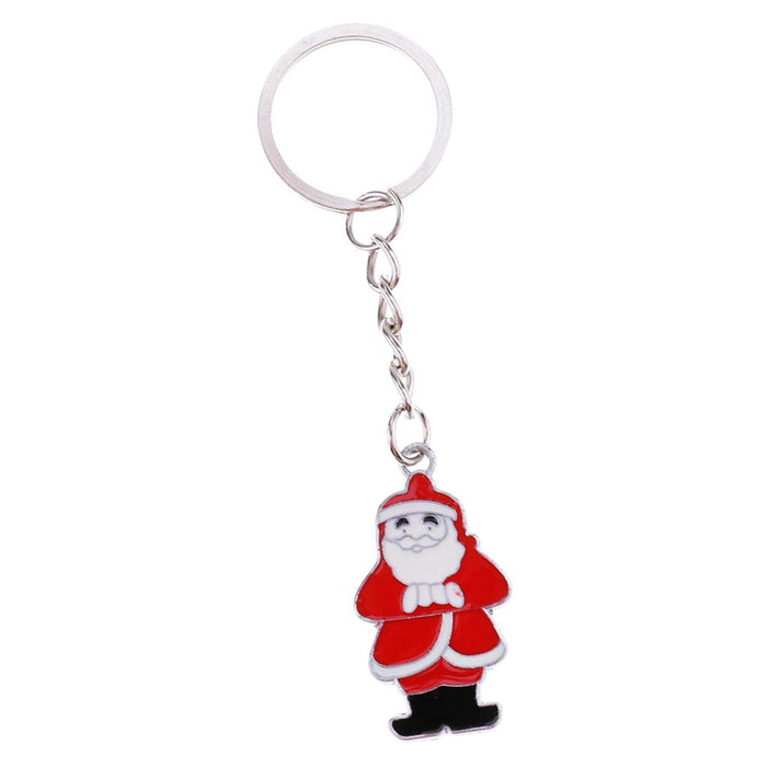 Crofta Woman Christmas Keychain Key Ring Phone Chain for Handbag Car Key Decor Santa 4