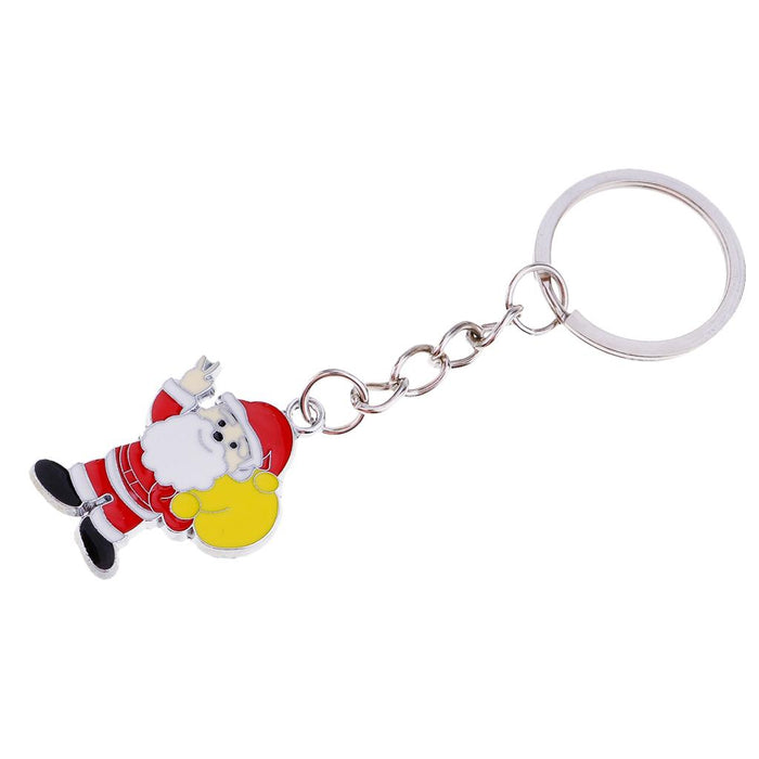 Crofta Woman Christmas Keychain Key Ring Phone Chain for Handbag Car Key Decor Santa 5