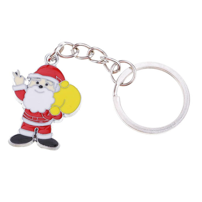 Crofta Woman Christmas Keychain Key Ring Phone Chain for Handbag Car Key Decor Santa 5