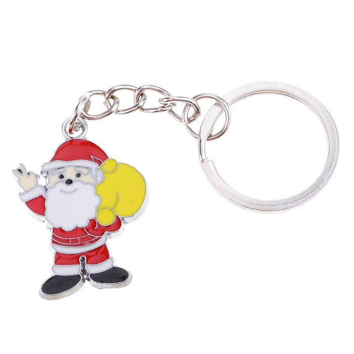 Crofta Woman Christmas Keychain Key Ring Phone Chain for Handbag Car Key Decor Santa 5