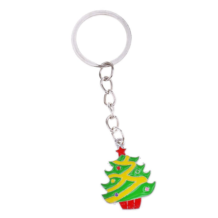 Crofta Woman Christmas Keychain Key Ring Phone Chain for Handbag Car Key Decor Christmas Tree