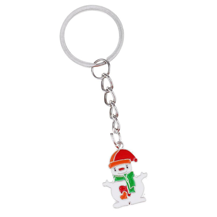 Crofta Woman Christmas Keychain Key Ring Phone Chain for Handbag Car Key Decor Snowman 2