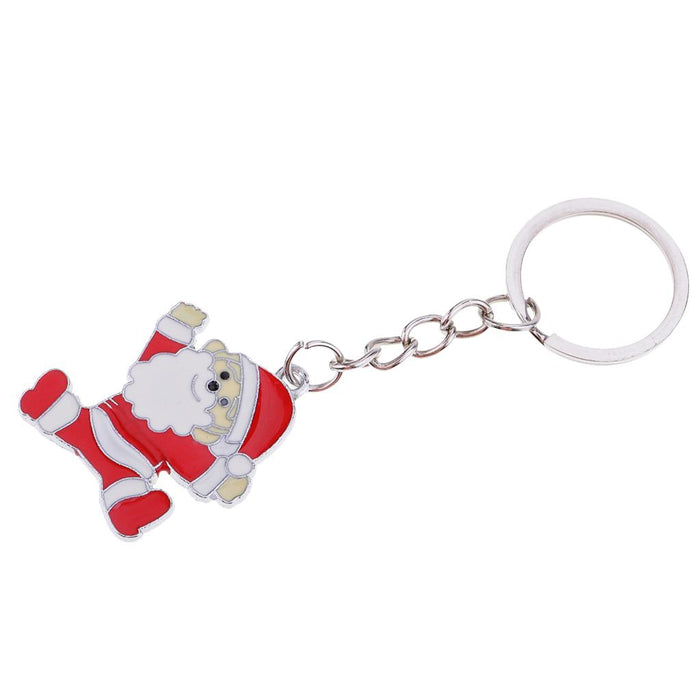 Crofta Woman Christmas Keychain Key Ring Phone Chain for Handbag Car Key Decor Santa 8