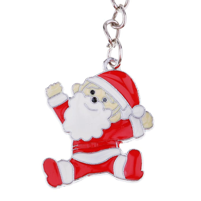 Crofta Woman Christmas Keychain Key Ring Phone Chain for Handbag Car Key Decor Santa 8