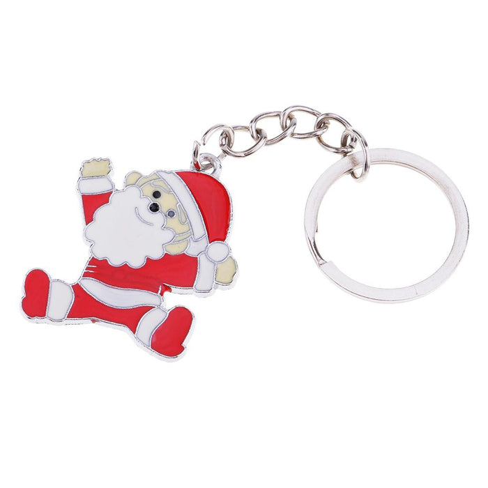 Crofta Woman Christmas Keychain Key Ring Phone Chain for Handbag Car Key Decor Santa 8