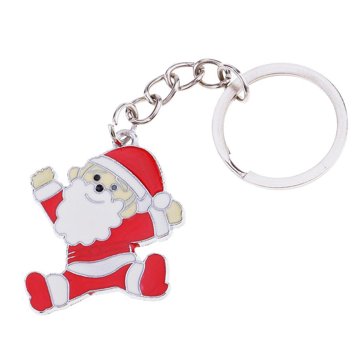 Crofta Woman Christmas Keychain Key Ring Phone Chain for Handbag Car Key Decor Santa 8