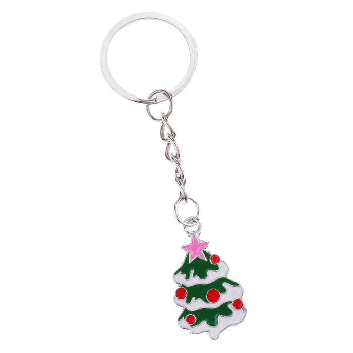 Crofta Woman Christmas Keychain Key Ring Phone Chain for Handbag Car Key Decor Christmas Tree 2