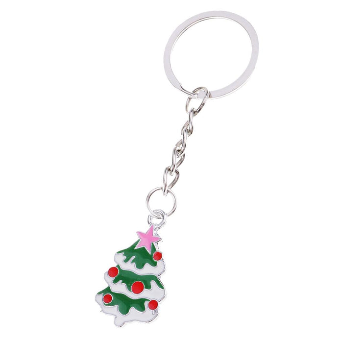 Crofta Woman Christmas Keychain Key Ring Phone Chain for Handbag Car Key Decor Christmas Tree 2