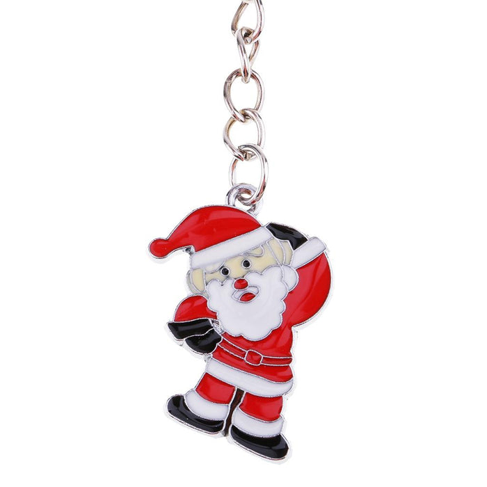 Crofta Woman Christmas Keychain Key Ring Phone Chain for Handbag Car Key Decor Santa 9